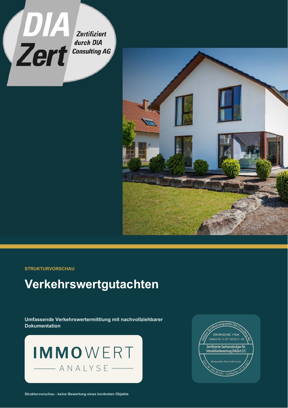 Deckblatt der Strukturvorschau Verkehrswertgutachten